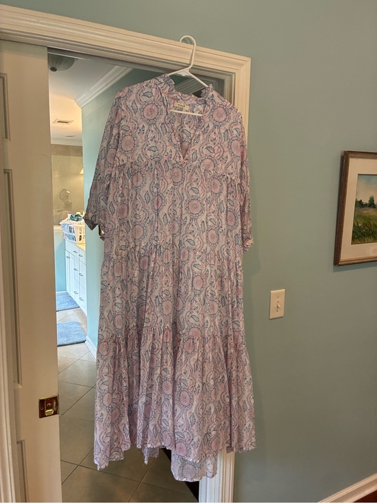 anandi joshi Dresses & Skirts - Lavender Paisley Maxi Dress with Ruffle V-Neck